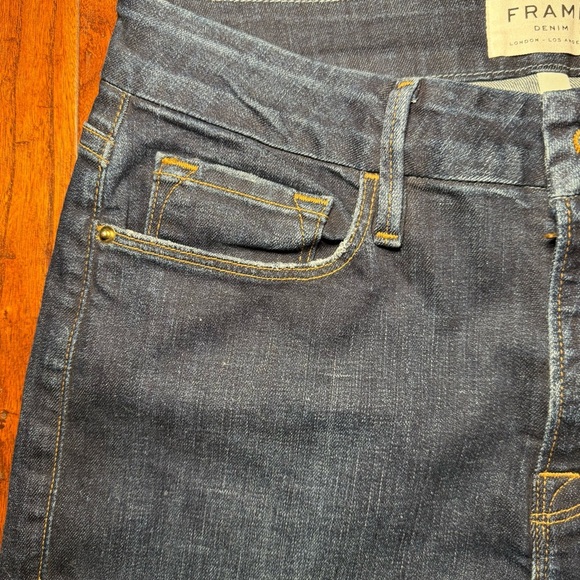 FRAME Le Crop Mini Boot Leg Snap Ankle Jean Size 28 Meribel Wash - Picture 10 of 14